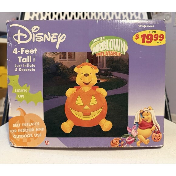 2004 RETIRED Gemmy Disney Winnie The Pooh Airblown Halloween Lighted Inflatable - Picture 7 of 12
